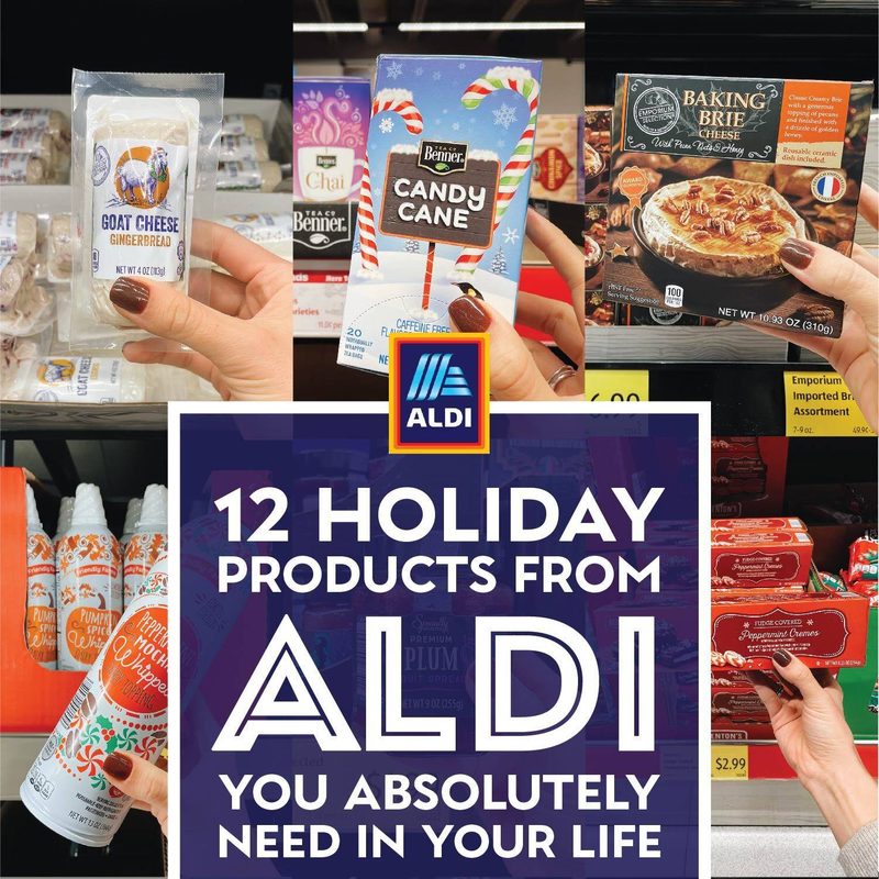 Collage of holiday items from ALDI