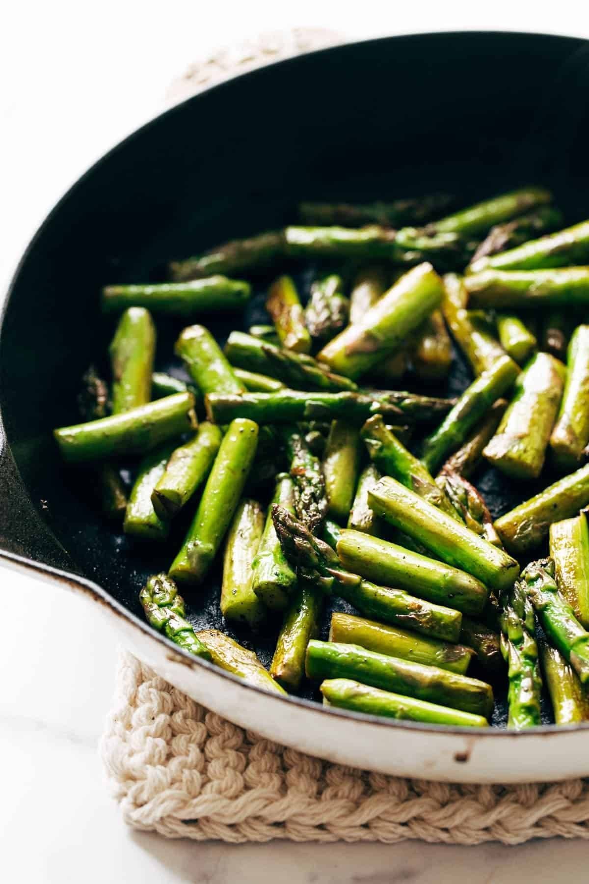 Asparagus in a pan